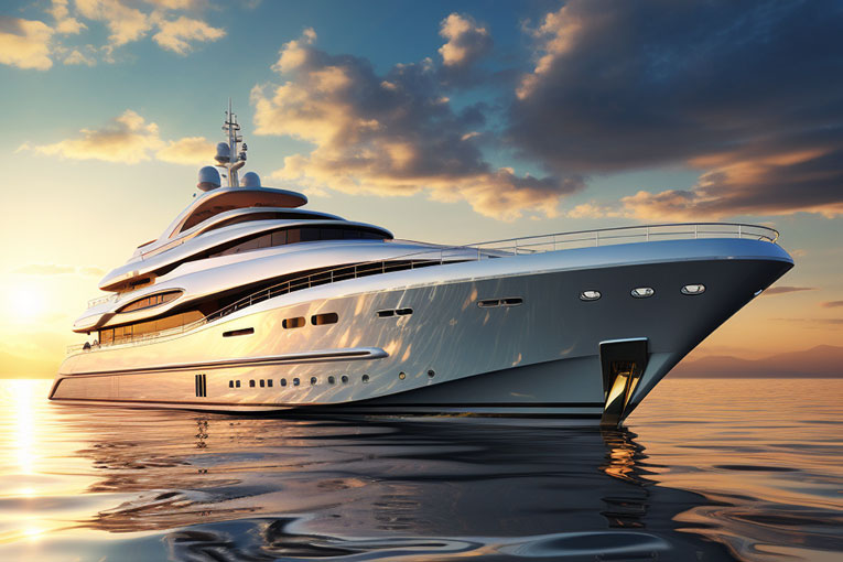 Superyacht at sea